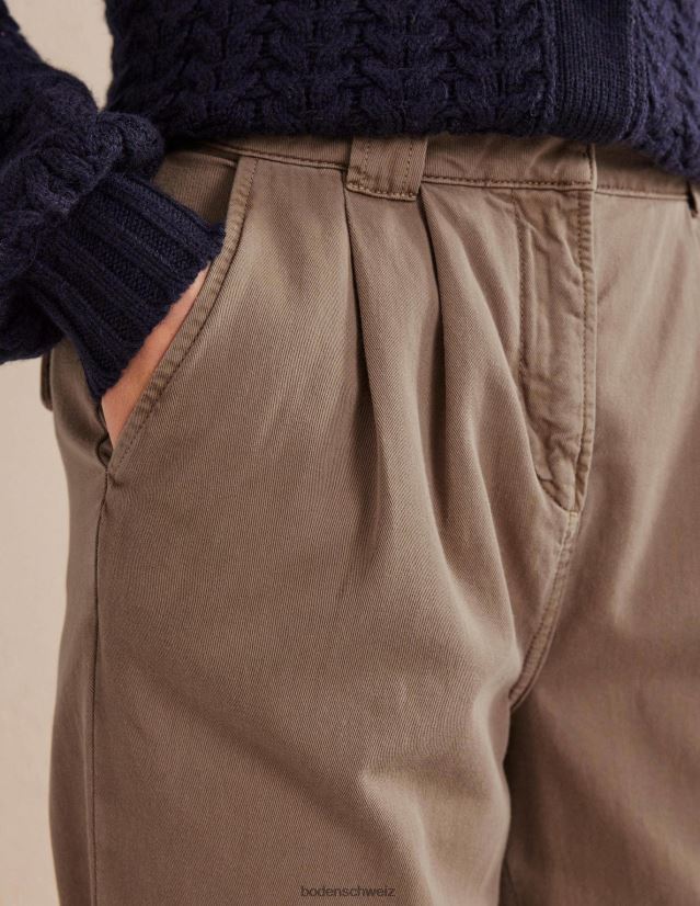 Boden Frauen Freizeithose aus gewaschener Baumwolle VH86PT2216 Kleidung Damhirschkuh