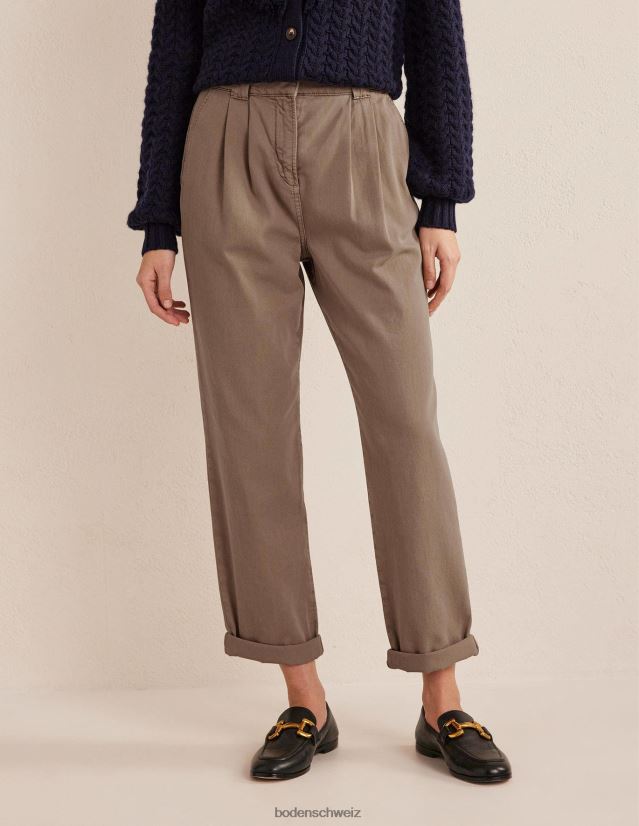 Boden Frauen Freizeithose aus gewaschener Baumwolle VH86PT2216 Kleidung Damhirschkuh
