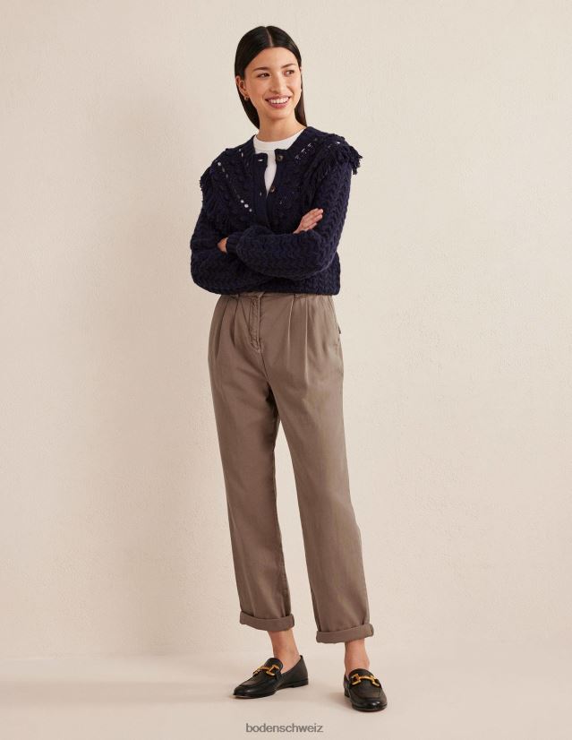 Boden Frauen Freizeithose aus gewaschener Baumwolle VH86PT2216 Kleidung Damhirschkuh