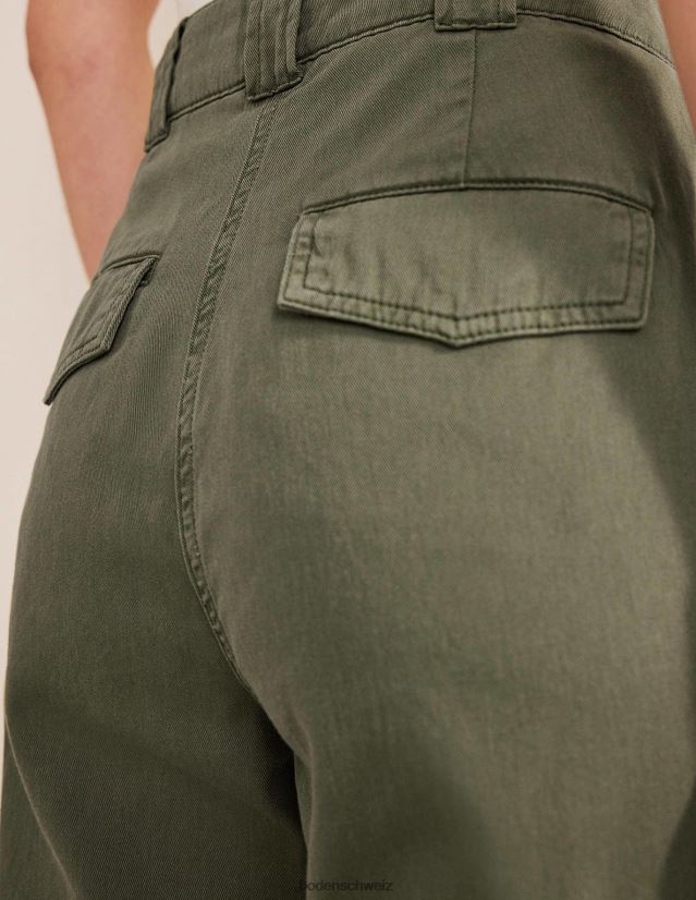Boden Frauen Freizeithose aus gewaschener Baumwolle VH86PT2551 Kleidung Grünkohl