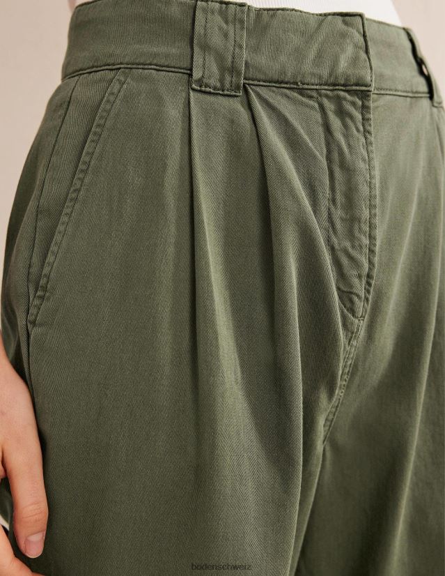 Boden Frauen Freizeithose aus gewaschener Baumwolle VH86PT2551 Kleidung Grünkohl