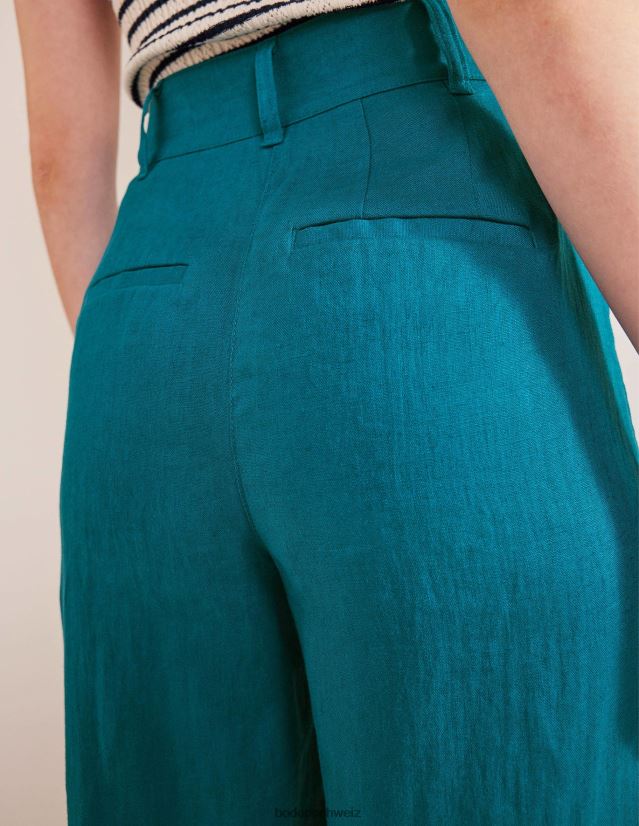 Boden Frauen Highbury-Leinenhose VH86PT1207 Kleidung Kristallblaugrün