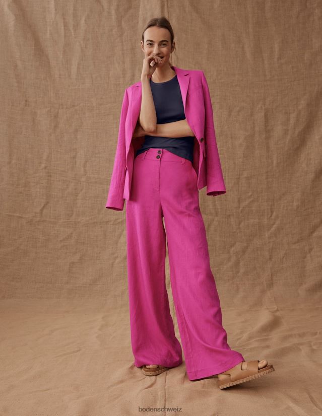 Boden Frauen Highbury-Leinenhose VH86PT2588 Kleidung rosaviolett