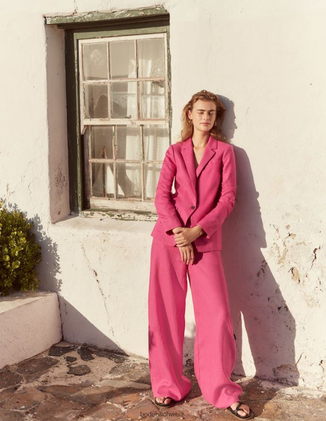 Boden Frauen Highbury-Leinenhose VH86PT2588 Kleidung rosaviolett