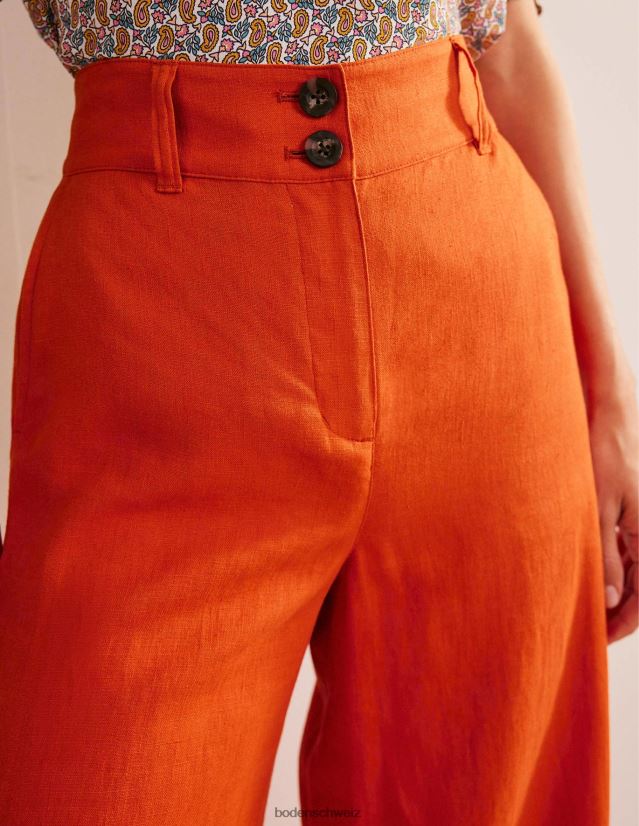Boden Frauen Highbury-Leinenhose VH86PT333 Kleidung Kumquat