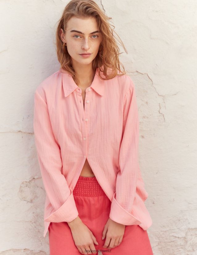 Boden Frauen Hose aus Leinen mit geraffter Taille VH86PT1451 Kleidung Koralle