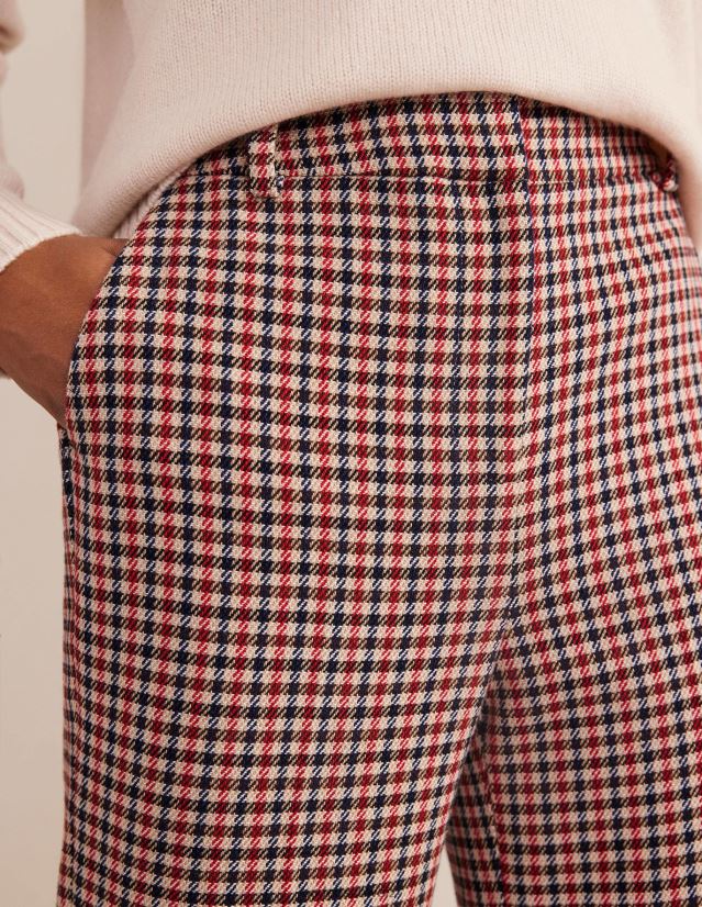 Boden Frauen Karierte, ausgestellte Hose mit weitem Bein VH86PT1063 Kleidung überprüfen
