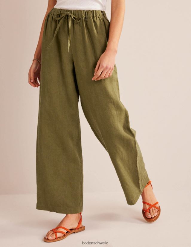 Boden Frauen Lässige Leinenhose zum Hineinschlüpfen VH86PT1107 Kleidung Capulet-Olive
