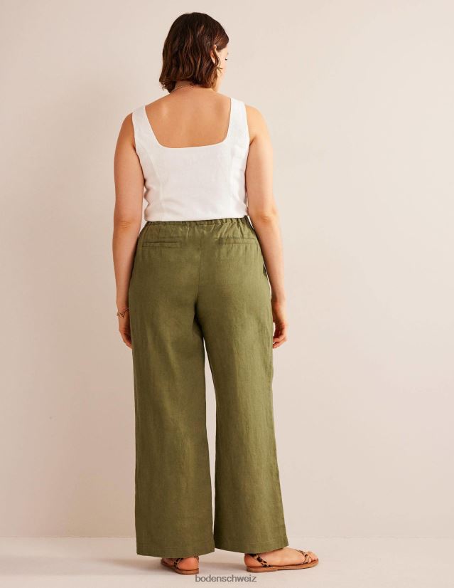 Boden Frauen Lässige Leinenhose zum Hineinschlüpfen VH86PT1107 Kleidung Capulet-Olive