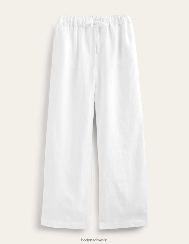 Boden Frauen Lässige Leinenhose zum Hineinschlüpfen VH86PT2243 Kleidung Weiß