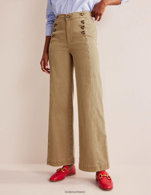 Boden Frauen Matrosenhose mit weitem Bein VH86PT331 Kleidung Weizen