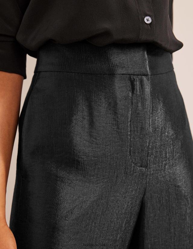 Boden Frauen Palazzo-Hose mit hohem Bund VH86PT930 Kleidung Schwarz