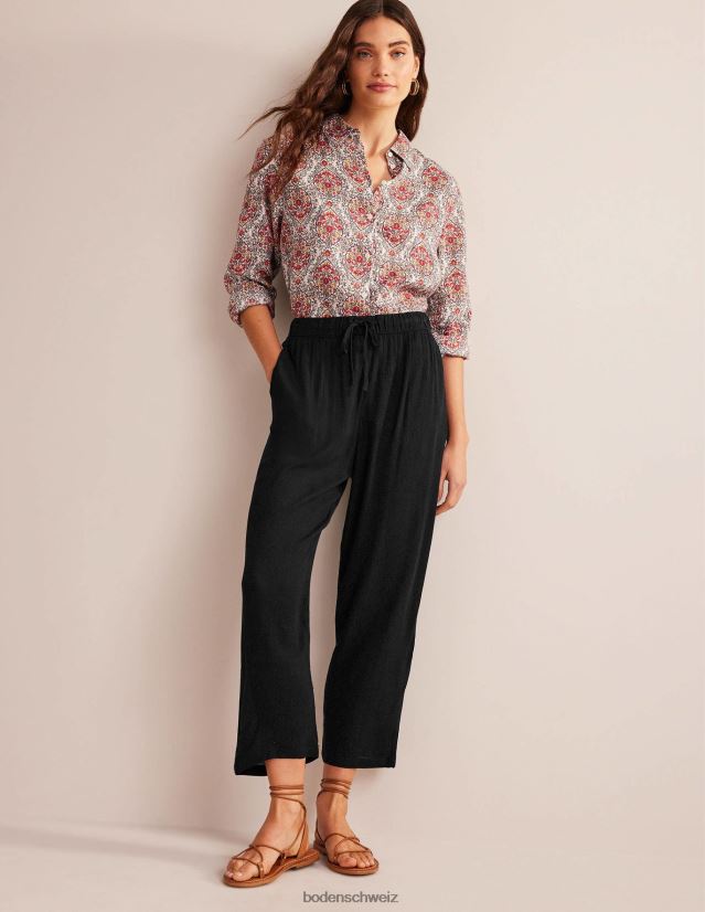 Boden Frauen Pull-on-Hose in Crinkle-Optik VH86PT2173 Kleidung Schwarz
