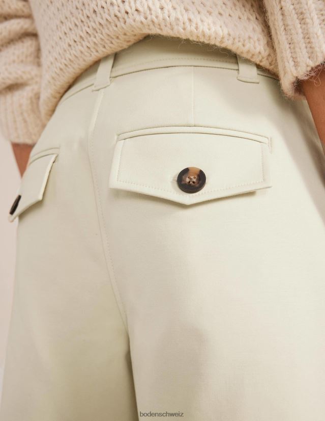 Boden Frauen maßgeschneiderte Hose mit Umschlag VH86PT2079 Kleidung Pistazienschale
