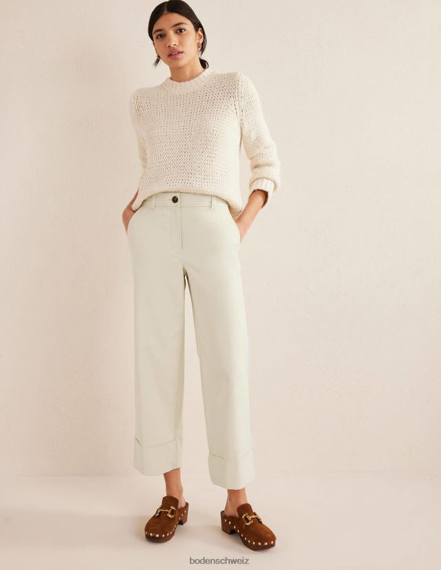 Boden Frauen maßgeschneiderte Hose mit Umschlag VH86PT2079 Kleidung Pistazienschale