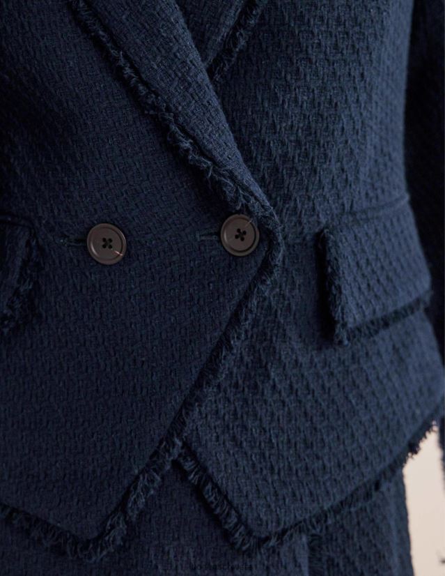 Boden Frauen Der verkürzte Baumwollblazer „York“. VH86PT1302 Kleidung Marine