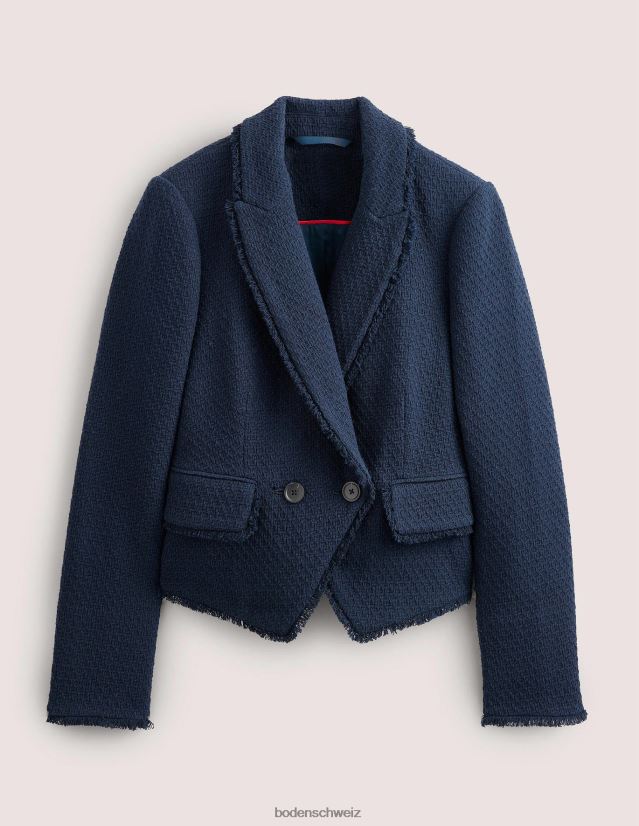 Boden Frauen Der verkürzte Baumwollblazer „York“. VH86PT1302 Kleidung Marine