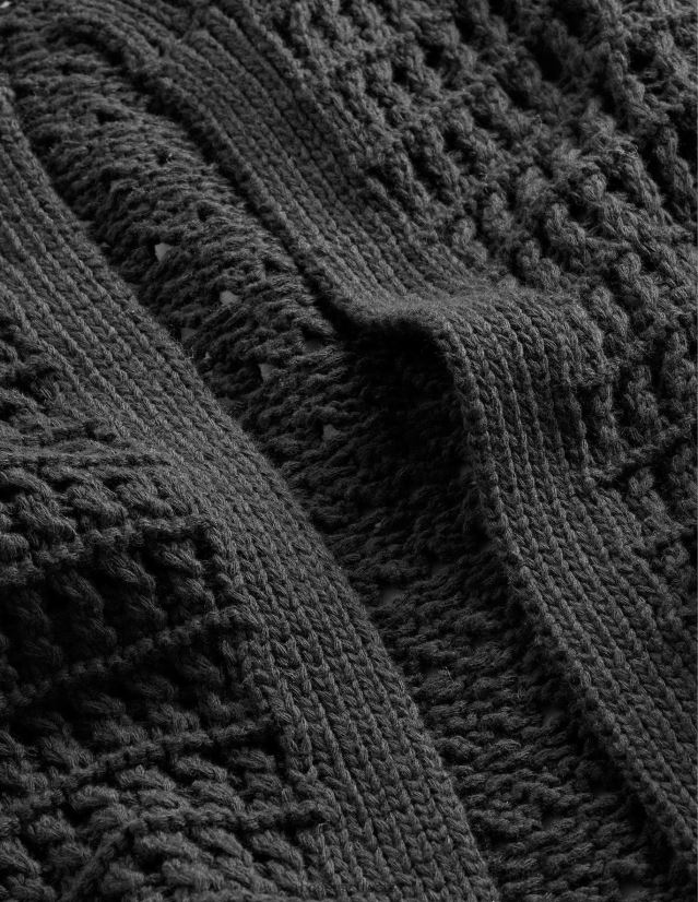 Boden Frauen Gehäkelter Mantel VH86PT1592 Kleidung Schwarz