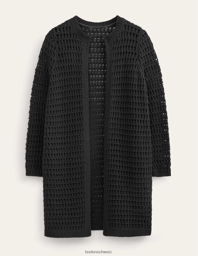 Boden Frauen Gehäkelter Mantel VH86PT1592 Kleidung Schwarz
