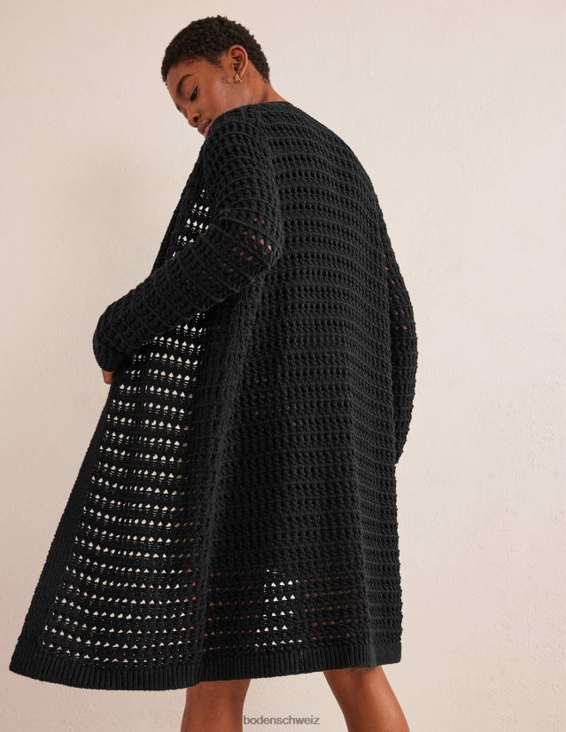 Boden Frauen Gehäkelter Mantel VH86PT1592 Kleidung Schwarz