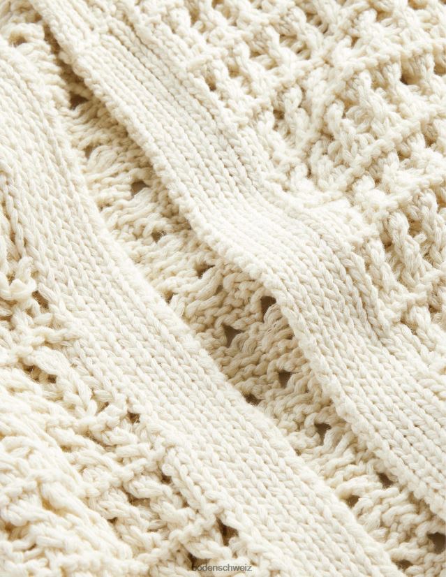 Boden Frauen Gehäkelter Mantel VH86PT1879 Kleidung warmes Elfenbein