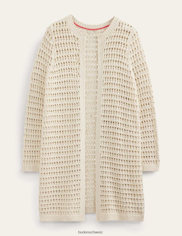 Boden Frauen Gehäkelter Mantel VH86PT1879 Kleidung warmes Elfenbein