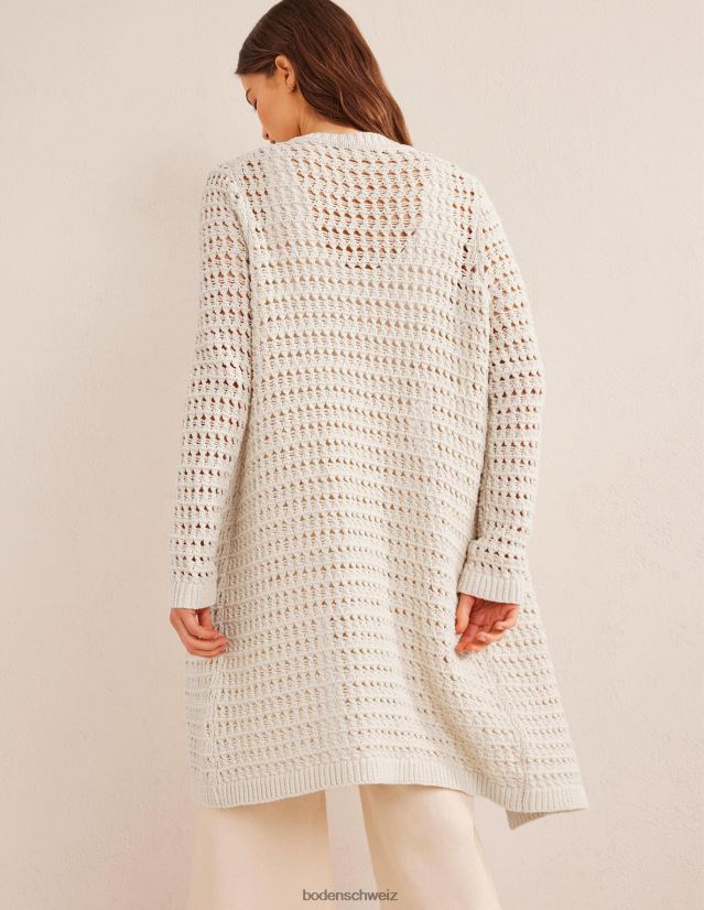 Boden Frauen Gehäkelter Mantel VH86PT1879 Kleidung warmes Elfenbein