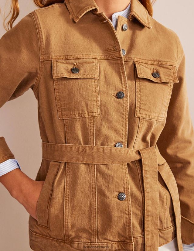 Boden Frauen Jeansjacke mit Gürtel VH86PT676 Kleidung Umbra