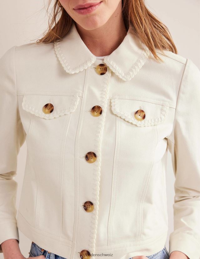 Boden Frauen Jeansjacke mit Häkelbesatz VH86PT1765 Kleidung naturfarben