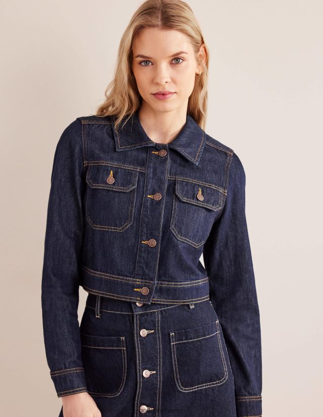 Boden Frauen Kurze, lässige Baumwolljacke VH86PT1379 Kleidung Indigo