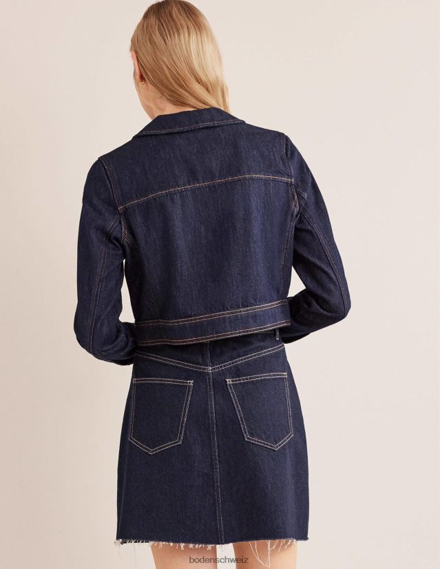 Boden Frauen Kurze, lässige Baumwolljacke VH86PT1379 Kleidung Indigo