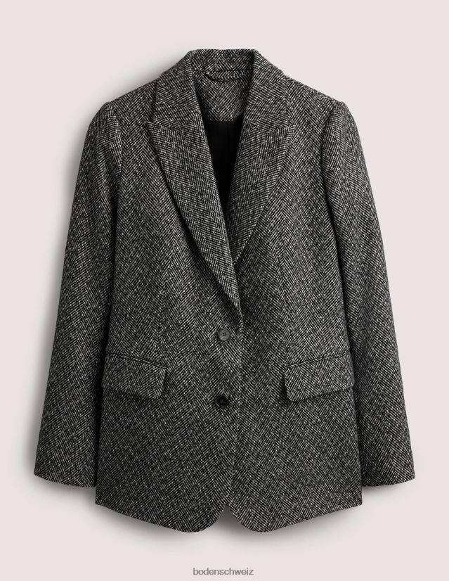 Boden Frauen Langer, entspannter Blazer VH86PT1222 Kleidung Fischgrätenmuster