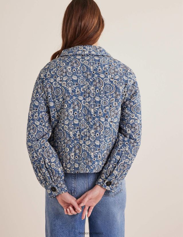 Boden Frauen Steppjacke mit Aufdruck VH86PT2589 Kleidung blauer Paisley-Druck