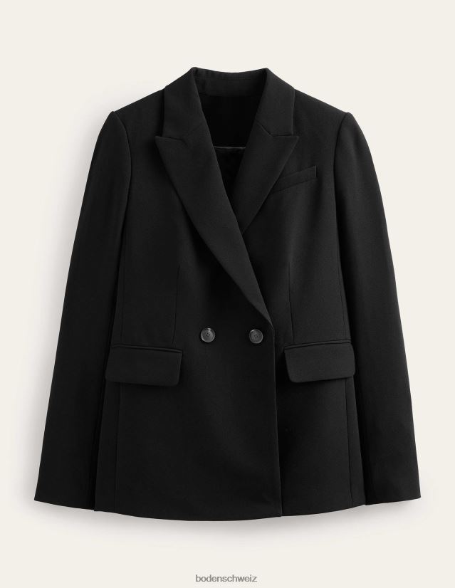 Boden Frauen Zweireihiger Blazer aus Krepp VH86PT936 Kleidung Schwarz