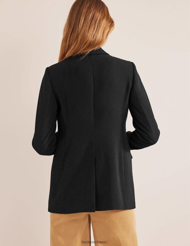 Boden Frauen Zweireihiger Blazer aus Krepp VH86PT936 Kleidung Schwarz