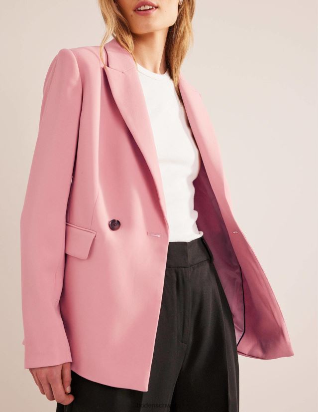 Boden Frauen Zweireihiger Blazer aus Krepp VH86PT961 Kleidung Rosa