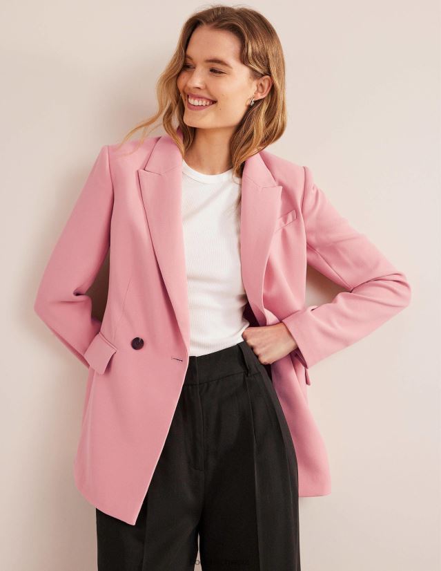Boden Frauen Zweireihiger Blazer aus Krepp VH86PT961 Kleidung Rosa