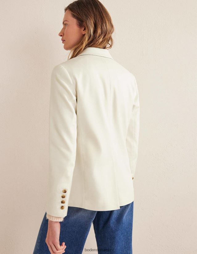 Boden Frauen Zweireihiger Twill-Blazer VH86PT1465 Kleidung Elfenbein