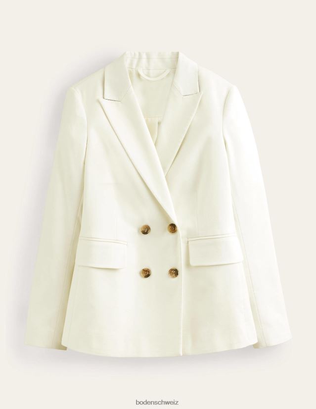Boden Frauen Zweireihiger Twill-Blazer VH86PT1465 Kleidung Elfenbein