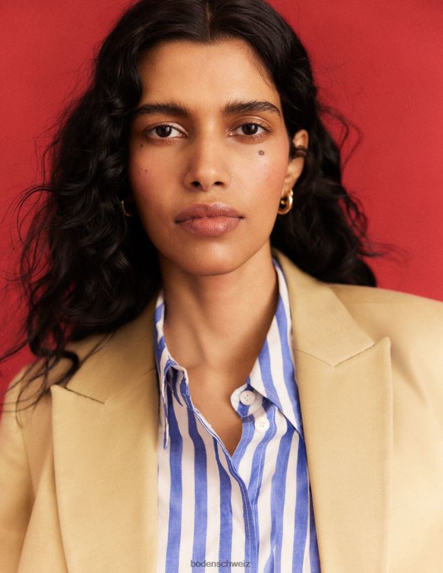 Boden Frauen Zweireihiger Twill-Blazer VH86PT1622 Kleidung Schiefergrün