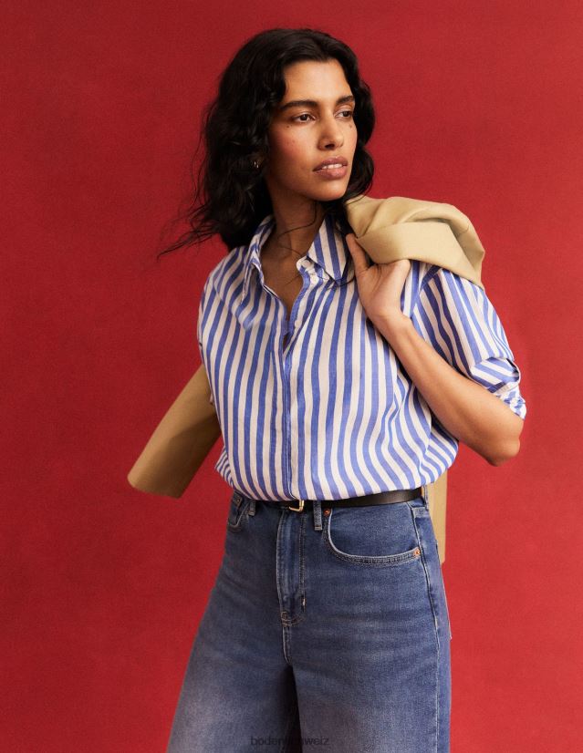 Boden Frauen Zweireihiger Twill-Blazer VH86PT1622 Kleidung Schiefergrün