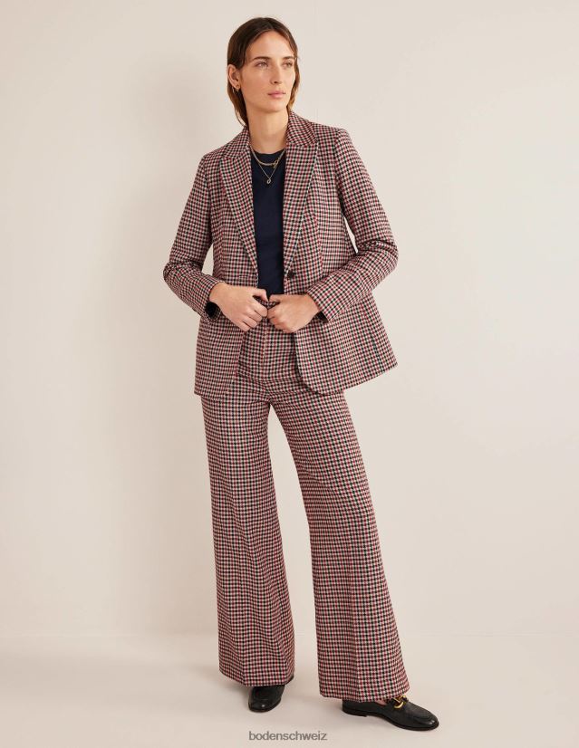 Boden Frauen der Brighton-Karo-Blazer VH86PT1091 Kleidung Rot, Marineblau und Kamelkaro