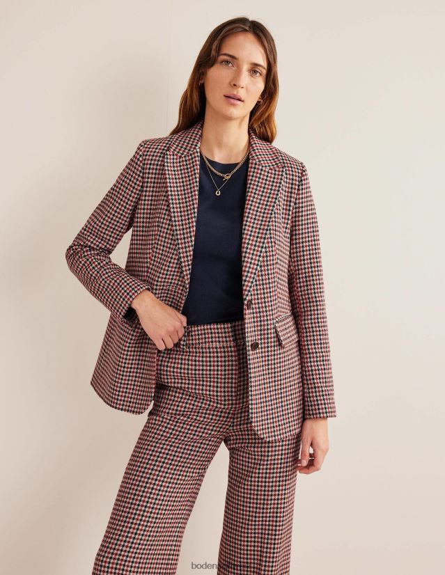 Boden Frauen der Brighton-Karo-Blazer VH86PT1091 Kleidung Rot, Marineblau und Kamelkaro