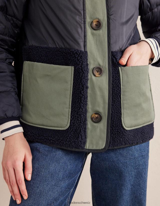 Boden Frauen gesteppte Borgjacke VH86PT1601 Kleidung Marine
