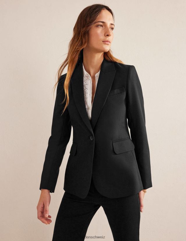 Boden Frauen maßgeschneiderter Anzugsblazer VH86PT675 Kleidung Schwarz
