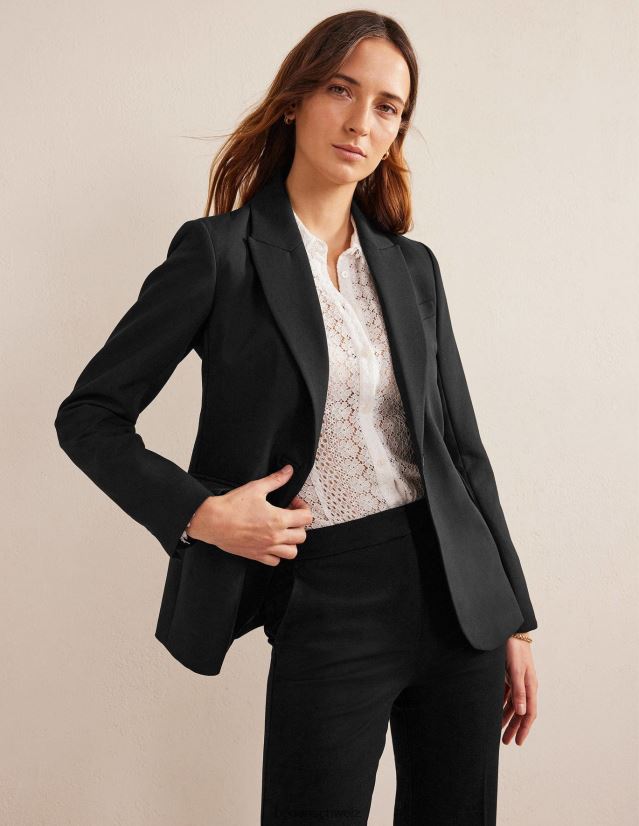 Boden Frauen maßgeschneiderter Anzugsblazer VH86PT675 Kleidung Schwarz