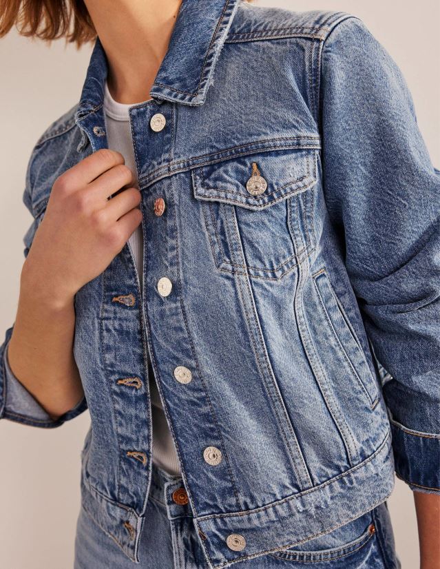 Boden Frauen starre Jeansjacke VH86PT667 Kleidung mittlerer Jahrgang