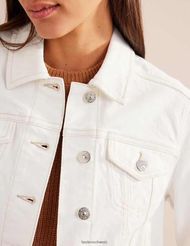 Boden Frauen starre Jeansjacke VH86PT668 Kleidung naturfarben