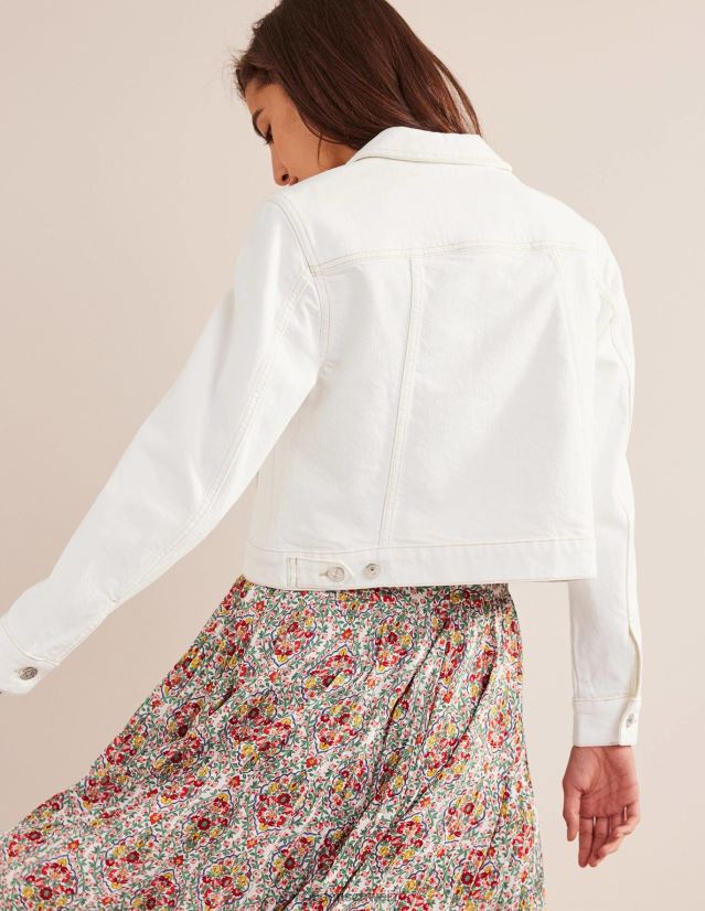 Boden Frauen starre Jeansjacke VH86PT668 Kleidung naturfarben