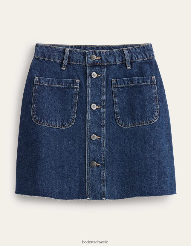 Boden Frauen Durchgeknöpfter Jeans-Mini VH86PT1734 Kleidung Indigo